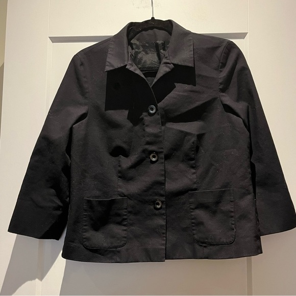 Laura Ashley Jackets & Blazers - Laura Ashley 100% Cotton Poplin Boxy Oversized Relaxed Fit Cropped Jacket